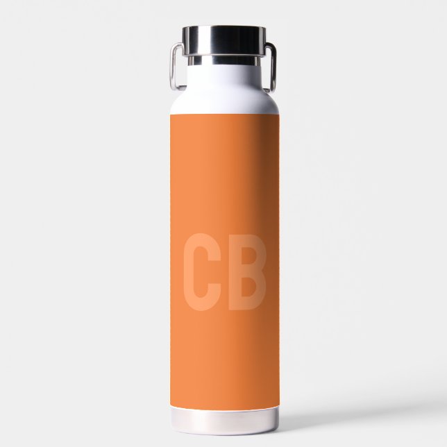 Bouteille D'eau Tendance Couleur Frais Tangerine Monogramme Boutei (Avant)