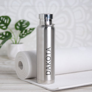 Bouteille D'eau Tendance Rustique Moderne Minimaliste Argent Noir
