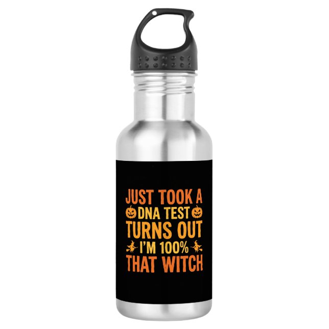 Bouteille D'eau Test ADN de sorcière d'Halloween Design drôle (Devant)
