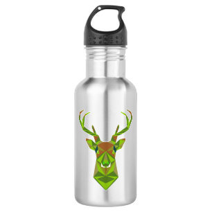 Bouteille D'eau Tête de cerf géométrique Camo