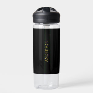 Bouteille D'eau Texte et lignes Gold personnalisables