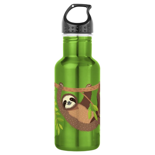 Bouteille D'eau Texte personnalisé Sloth mignon (Devant)