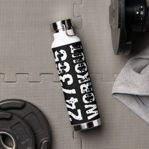 Bouteille D'eau Texte usé et rayé Workout 247365 blanc