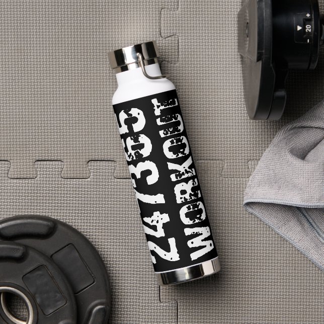 Bouteille D'eau Texte usé et rayé Workout 247365 blanc (Couvercle)
