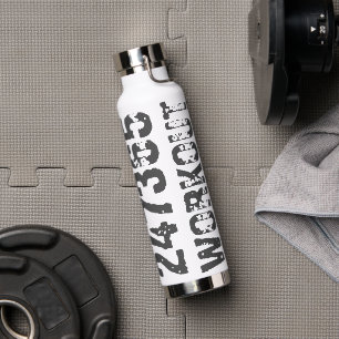 Bouteille D'eau Texte usé et rayé Workout 247365 bleu