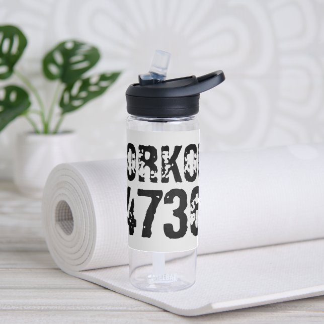 Bouteille D'eau Texte usé et rayé Workout 247365 noir (Yoga)