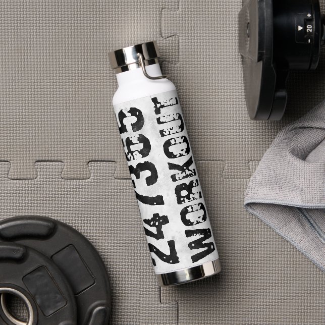 Bouteille D'eau Texte usé et rayé Workout 247365 rustique (Couvercle)