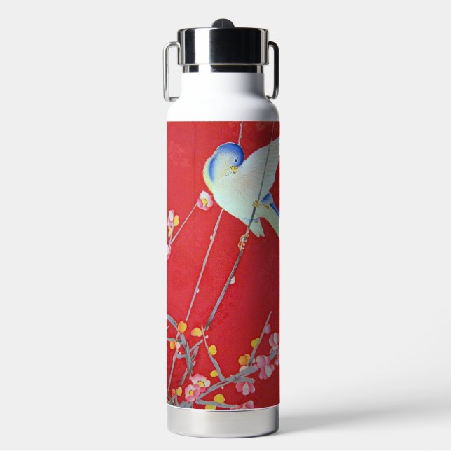 Bouteille D'eau Textile de KIMONO japonais, Oiseau bleu (Salle de sport)