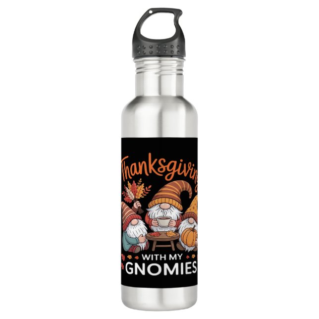 Bouteille D'eau Thanksgiving Gnome Fall Leopard Turkey Essentiel T (Devant)