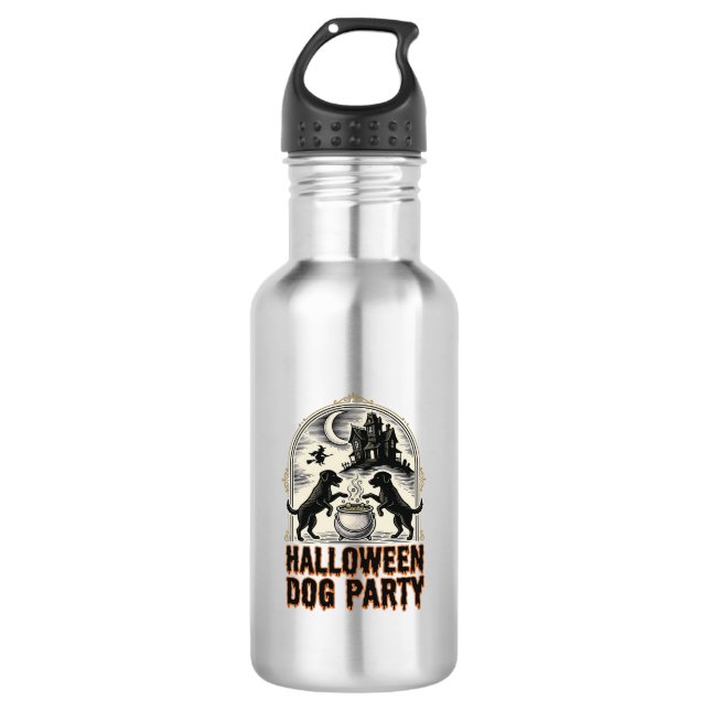Bouteille D'eau Thème de fête pour chien Halloween Chaudron de sor (Devant)