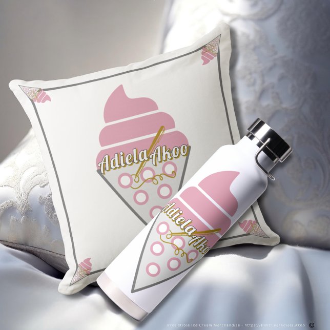 Bouteille d'eau thermale - Irrésistible crème glac (Irresistible Ice Cream Throw Pillow & Water Bottle designd by Poet Adiela Akoo. Love it? GET it now!)