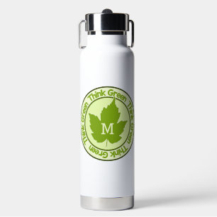 Bouteille D'eau THINK GREEN, monogramme personnalisé