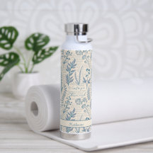 Toile de Jouy vintage personnalisée fleurs sauvage