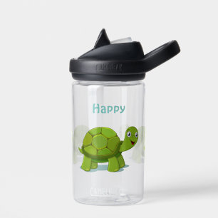 Bouteille D'eau Tortue de dessin animé drôle et heureux