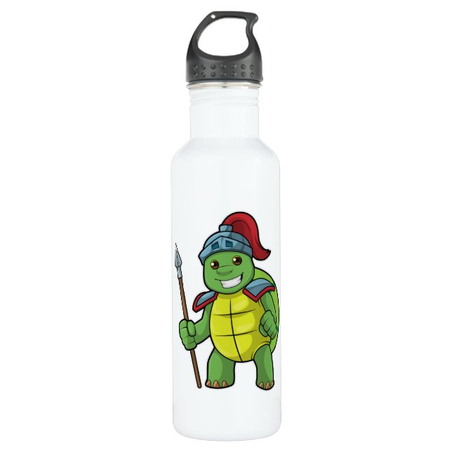 Bouteille D'eau Tortue en guerrier avec Spear & Helmet (Devant)