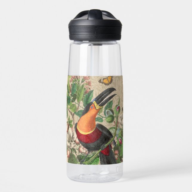 Bouteille D'eau Toucan Jungle Tropical Bird Belle antique (Avant)