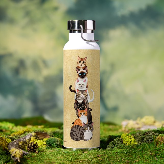 Bouteille D'eau Tour Félin Chat-Er-Pillar (Extérieur (pivotée))