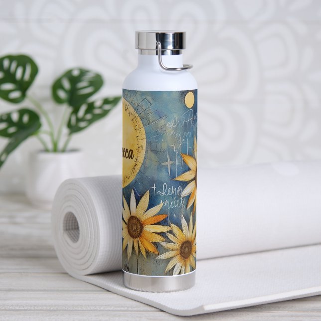 Bouteille D'eau Tournesol et soleil (Yoga)