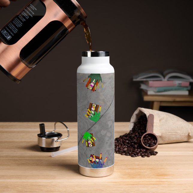 Bouteille d'eau Tous mes amis sont des zombies (Café (pivotée))