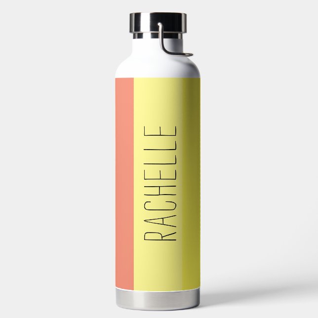 Bouteille D'eau Tracées modernes multicolores avec nom (Droite)
