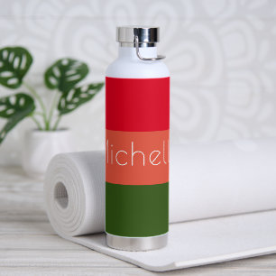 Bouteille D'eau Tracées modernes multicolores avec nom