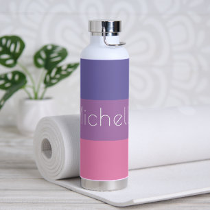 Bouteille D'eau Tracées modernes multicolores avec nom