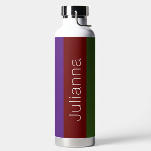 Bouteille D'eau Tracées modernes multicolores avec nom