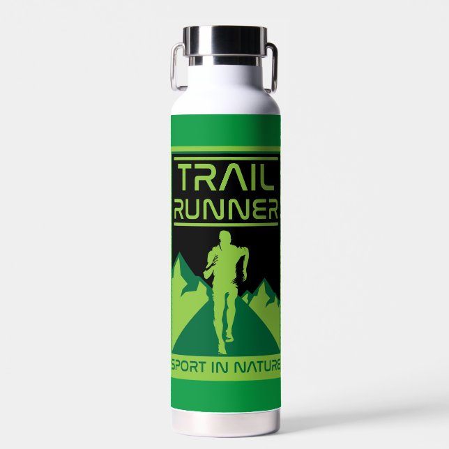 Bouteille D'eau Trail Runner Sport Dans La Nature (Avant)