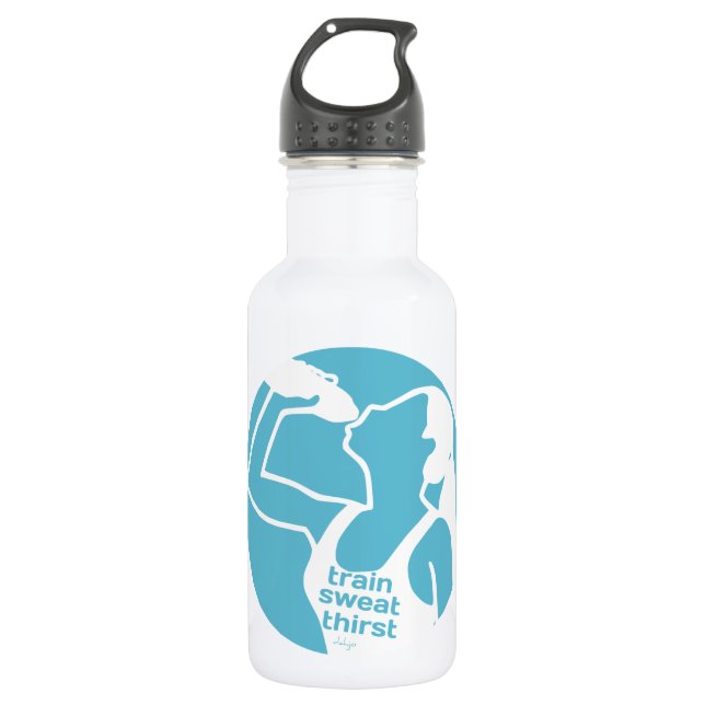 Bouteille D'eau TRAIN SUEAT THIRST (F) bleu (Devant)