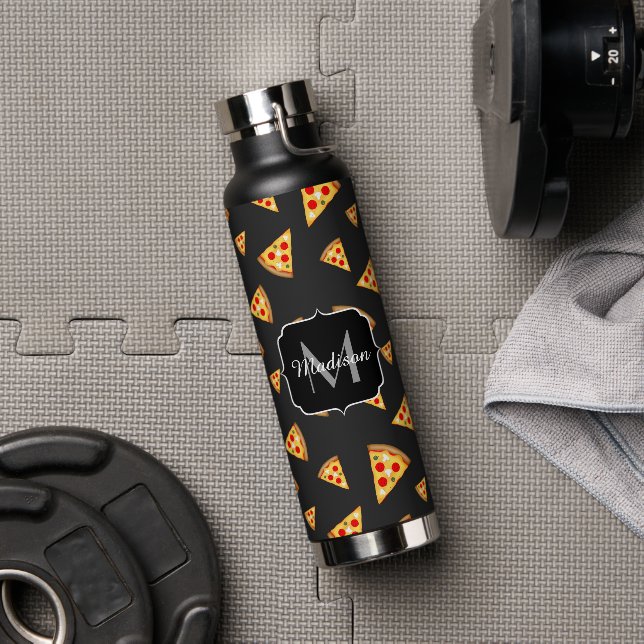 Bouteille D'eau Tranches de pizza amusantes et cool motif Monogram (Couvercle)