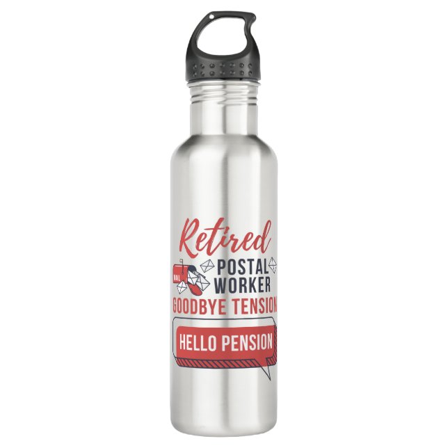 Bouteille D'eau Travailleur de poste retraité Mailman Gag de retra (Devant)