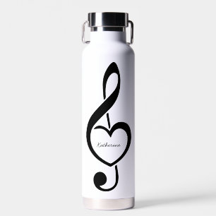 Bouteille D'eau Treble Clef Heart Music Note personnalisée