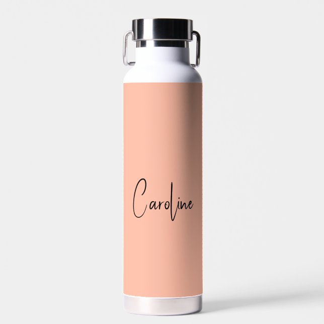Bouteille D'eau Trend Color Soft Peach Name Water Bottle (Avant)