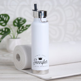 Bouteille D'eau Trendy Chic Pilates Princess Black Typography