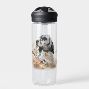Bouteille D'eau Tri Couleur Anglais Setter Art, chasse en bois