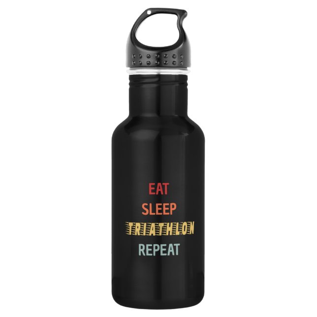 Bouteille D'eau Triathlon - Mangez le sommeil Triathlon Répéter (Devant)