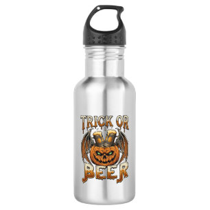 Bouteille D'eau Trick Or Beer Halloween Citrouille Squelette Ailes