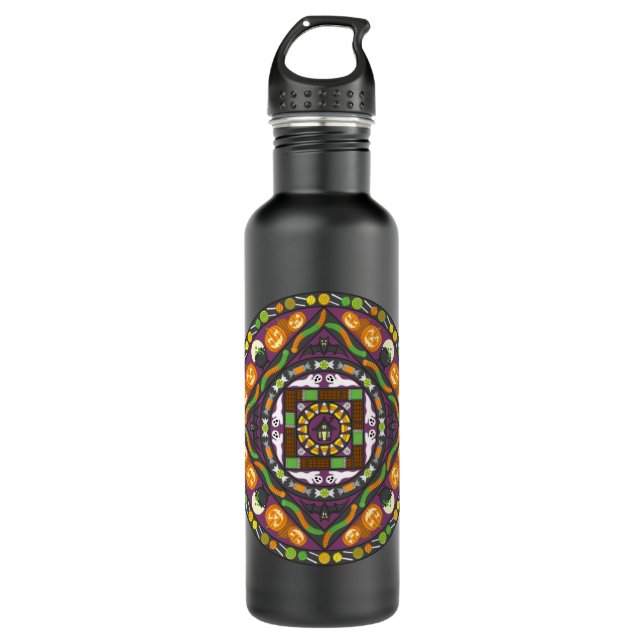 Bouteille D'eau Tricks and Traitements Mandala Water Bottle (Devant)