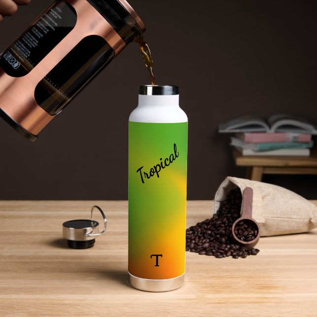 Bouteille D'eau Tropical Melon Vert Personnalisé (Café (pivoté))