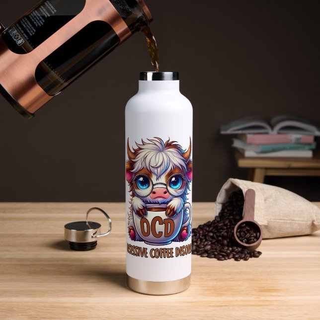 Bouteille D'eau Trouble de dépendance au café obsessionnel  (Café (pivotée))