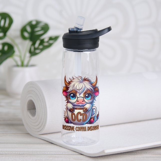 Bouteille D'eau Trouble de dépendance au café obsessionnel  (Yoga (pivotée))