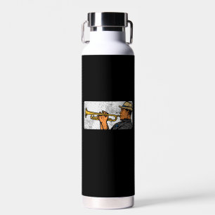 Bouteille D'eau Trumpet Player Retro Trumpet Jazz Music