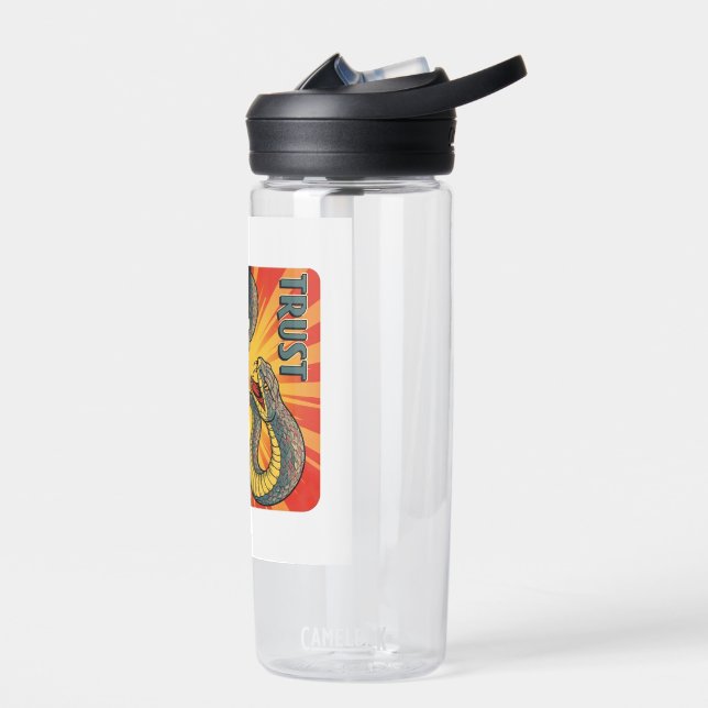 Bouteille D'eau "Trust No One - Retro Snake Handshake Art | (Gauche)