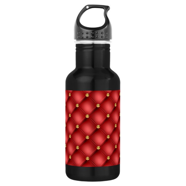 Bouteille d'eau Tufted Diamond Rouge Or (Devant)