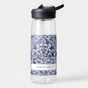 Bouteille D'eau Tuiles portugaises - Azulejo Floral bleu et blanc