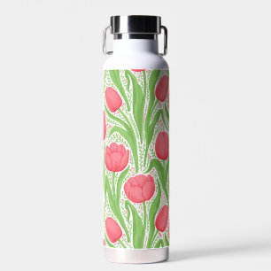 Bouteille D'eau Tulipes en rouge et vert