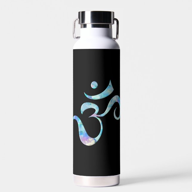 Bouteille D'eau Turquoise Marbré Om (Avant)