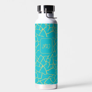 Bouteille D'eau Turquoise Turquoise Blue Gold Vein Kintsugi Initia