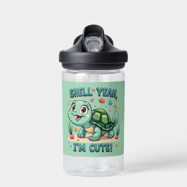 Bouteille D'eau Turtle Kawaii mignonne avec jeu amusant Océan (Avant)