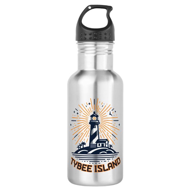 Bouteille D'eau Tybee Island Georgia Phare Sunrise (Devant)